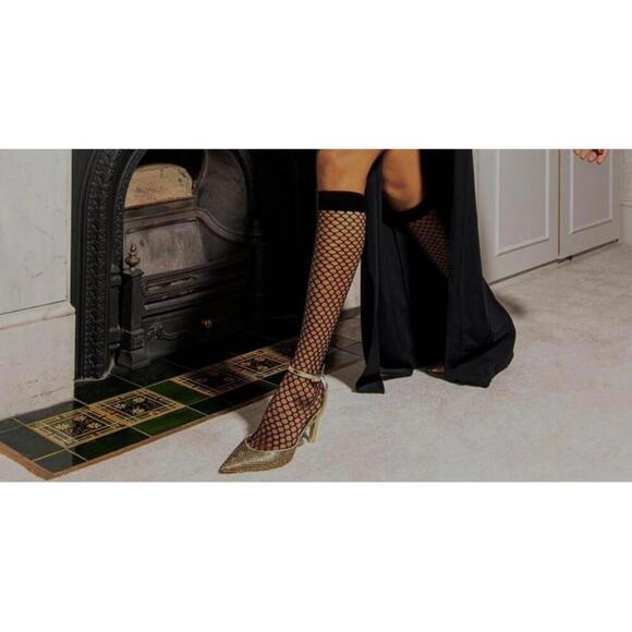 Women's Fishnet Ankle Socks - Stylish Black Stockings - Picture 2 of 5